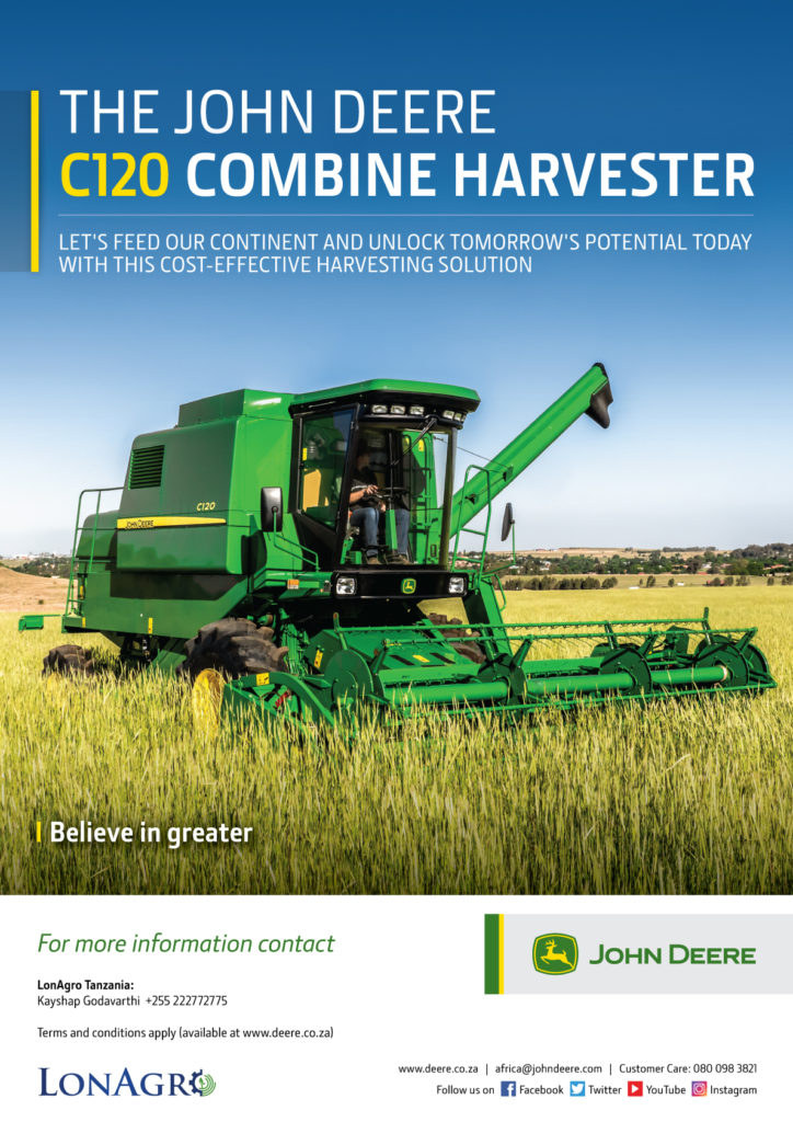 John Deere C120 Combine Harvester from LonAgro Tanzania